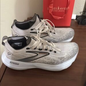 Brooks White and Black Athletic Shoes